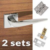 two pack foglia forme designer lever on minimal square rose polished c ...