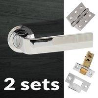 Two Pack Monza Forme Designer Lever on Contempo Round Rose - Polished Chrome Handle