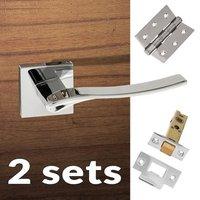 two pack olimpia forme designer lever on minimal square rose polished  ...