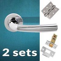 Two Pack Nevada Status Lever on Round Rose - Polished Chrome Handle