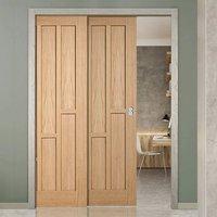 twin telescopic pocket coventry contemporary oak veneer doors