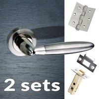 two pack gibraltar mediterranean lever on rose satin nickel handle