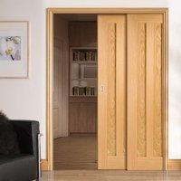 Twin Telescopic Pocket Idaho 3P Oak Veneer Doors