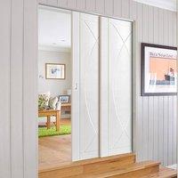 Twin Telescopic Pocket Pesaro Door - Primed