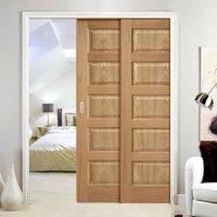 twin telescopic pocket contemporary 5p oak veneered doors prefinished