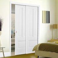 Twin Telescopic Pocket Peony 3P White Primed Doors