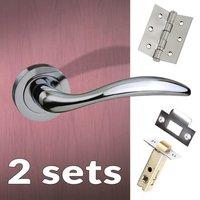 two pack ancon mediterranean lever on rose polished chrome handle