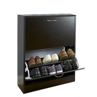 two tier shoe cabinet black