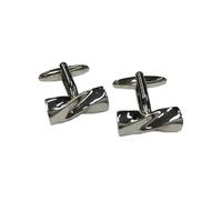 Twisted Barrel Chrome Cufflinks