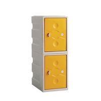 TWO DOOR MINI PLASTIC YELLOW LOCKER PLUS WATERPROOF