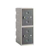 two door mini plastic dark grey locker plus waterproof