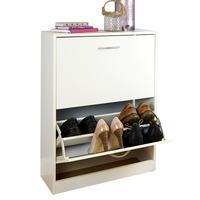 two tier shoe cabinet white