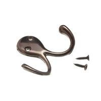Twin Hat and Robe Coat Hanger Clothes Hook Bronzed + Screws ( pack of 24 )