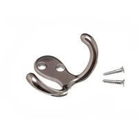 Twin Hat and Robe Coat Hanger Clothes Hook Chrome Cp with Screws ( pack of 200 )