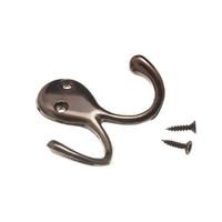 Twin Hat and Robe Coat Hanger Clothes Hook Bronzed + Screws ( pack of 12 )