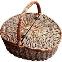 Two Tone Double Lidded Empty Picnic Basket