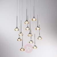 Twelve-bulb LED pendant light Fairy, amber