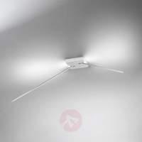 Two-arm Spillo ceiling light with LEDs, white