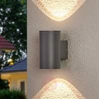 two light round led outdoor wall light nuria