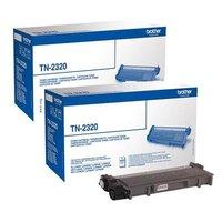 TWIN PACK: Brother TN2320 Original High Capacity Black Toner Cartridge