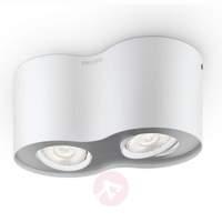 Two-bulb Phase LED spotlight in white