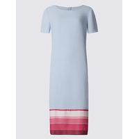 Twiggy Striped Hem Short Sleeve Tunic Dress