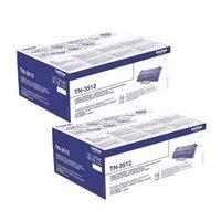 TWIN PACK: Brother TN3512 Black Original Extra High Capacity Toner Cartridge