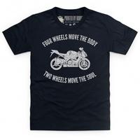 Two Wheels Move The Soul Kid\'s T Shirt