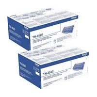 TWIN PACK: Brother TN3520 Black Original Ultra High Capacity Toner Cartridge