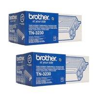 twin pack brother tn3230 original black standard capacity laser toner  ...