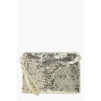 Two Way Sequin Clutch - gold