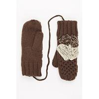 two tone double bow attached mittens