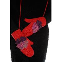 Two Tone Double Bow Attached Mittens