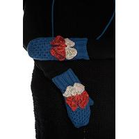 Two Tone Double Bow Attached Mittens