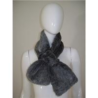 two tone greyblack faux fur scarf