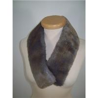 Two Tone Silver Grey/Golden Brown Faux Fur Collar