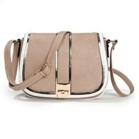 Two-Tone Metallic Cross Body Bag