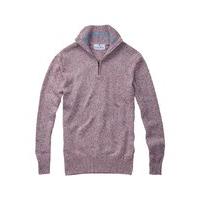 Twisted yarn zip neck jumper