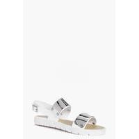 two strap cleated sandal white