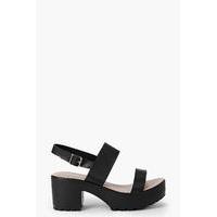 two part cleated sandal black