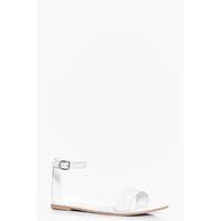 Two Part Leather Sandal - white