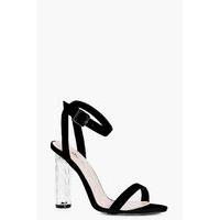 Two Part Cylinder Unicorn Clear Heel - black