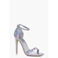 Two Part Mermaid Effect Stiletto - silver