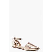 Two Part Wrap Strap Pointed Flat - rose gold