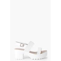 Two Part Cleated Sandal - white