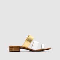 Two-Tone Leather Mules
