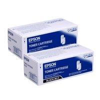 twin pack epson s050614 black original high capacity laser toner cartr ...