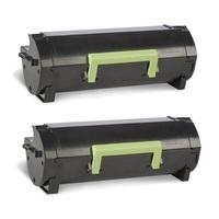 TwinPack: Lexmark 522H Black Remanufactured High Capacity Return Program Toner Cartridge