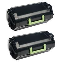 TwinPack: Lexmark 502X Black Remanufactured Extra High Capacity Return Program Toner Cartridge