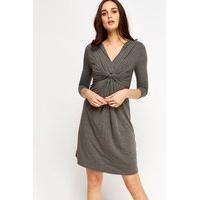 Twist Knot Ruched Basic Dress